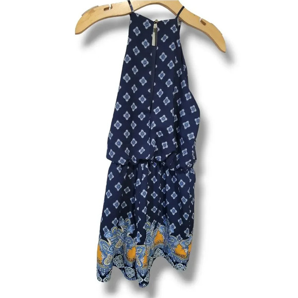 Active USA women's blue paisley print sleeveless lightweight romper - small - Picture 5 of 10